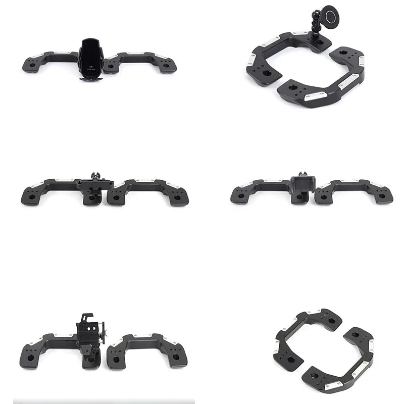 Supporto per telefono in lega di alluminio nero per montante A Toyota Prado