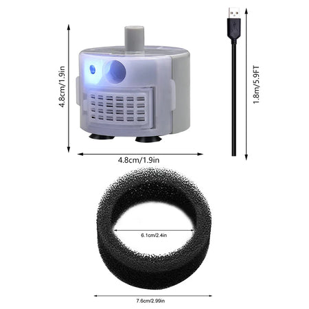 SMA-800 USB Interface Round Water Pump &ndash; USB Powered Durable Stainless Steel Pet Water Dispenser