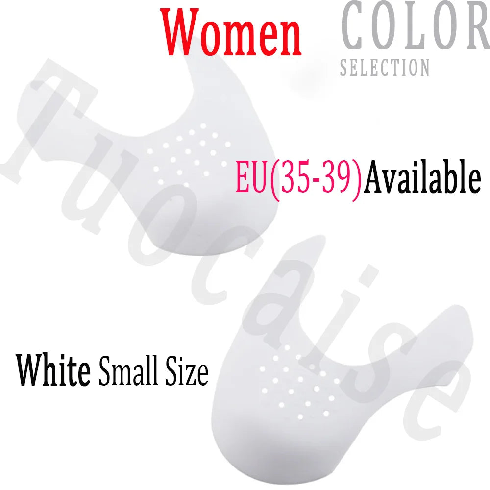 Toe Cap Support Shoe Stretcher Keeping Shoe Shiel Expander Shoe Crease Line Kit Guard Heal Protector Anti Prevent Bending Crack White-S (EU35-39) / CHINA