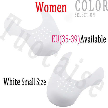 Toe Cap Support Shoe Stretcher Keeping Shoe Shiel Expander Shoe Crease Line Kit Guard Heal Protector Anti Prevent Bending Crack White-S (EU35-39) / CHINA