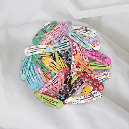 Cute Colourful Waterdrop Alloy Hairpins for Girls Mix Random / 100Pcs / ALLOY
