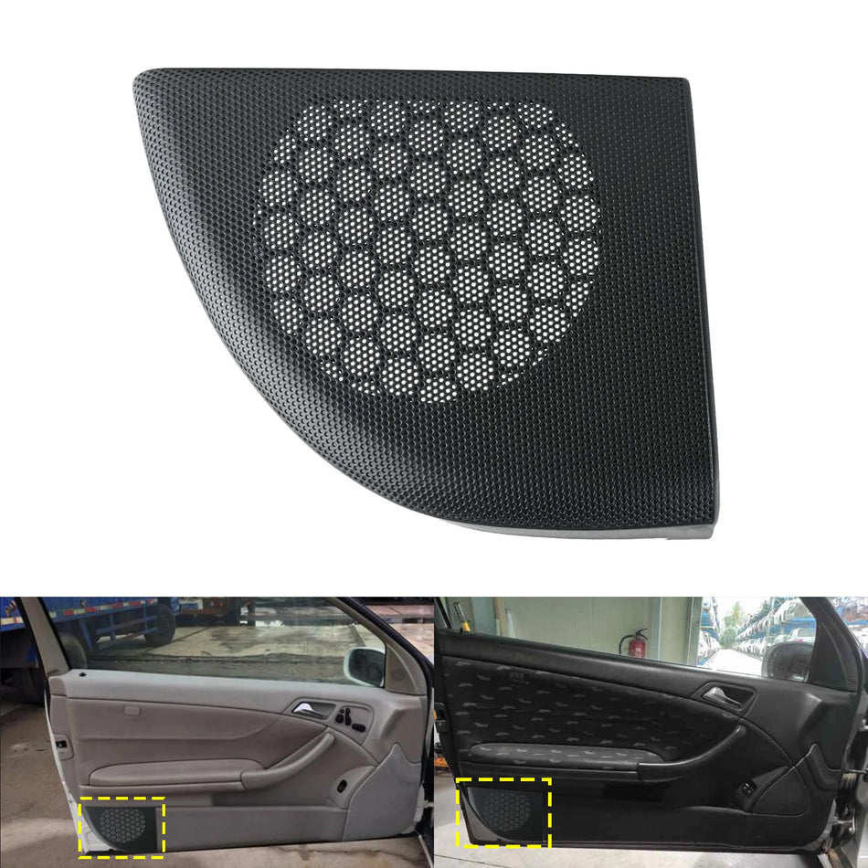 Kairės durų garsiakalbio dangtelis juodas ABS plastikas Mercedes-Benz C-Class kupė 08-11