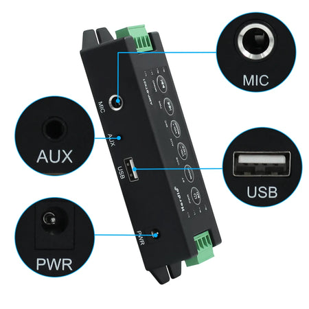 Herdio 4-Way Bluetooth &amp; Aux Mini Amplifier for Home Speakers