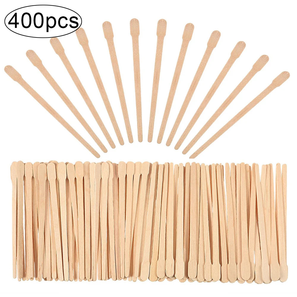 200/400pcs Waxing Sticks for Smooth Face &amp; Body Hair Removal - Disposable Wooden Applicators 400pcs TypeA