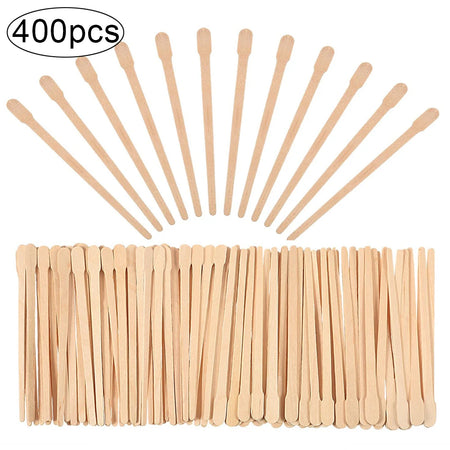 200/400pcs Waxing Sticks for Smooth Face &amp; Body Hair Removal - Disposable Wooden Applicators 400pcs TypeA