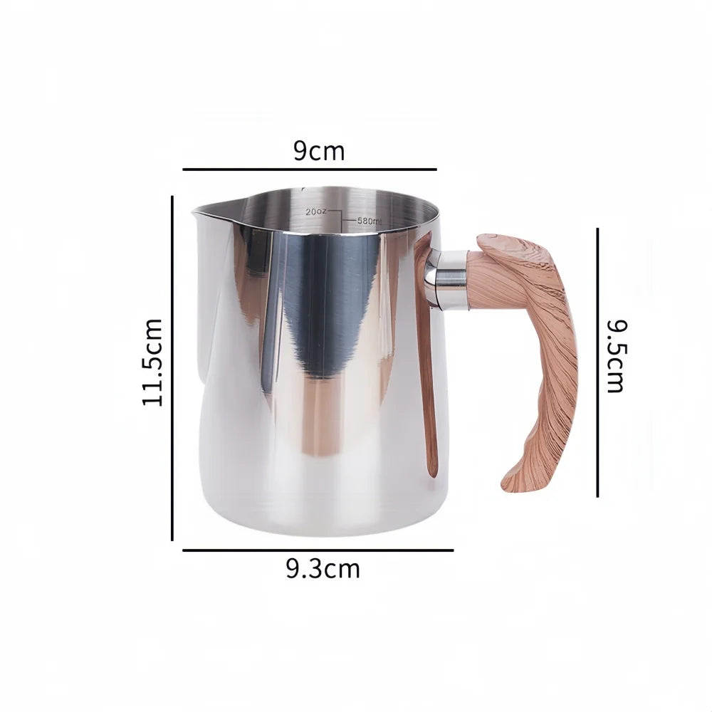 WUWANLI Coffee Milk Frothing Pitcher &ndash; High Precision Measuring Scale Silver