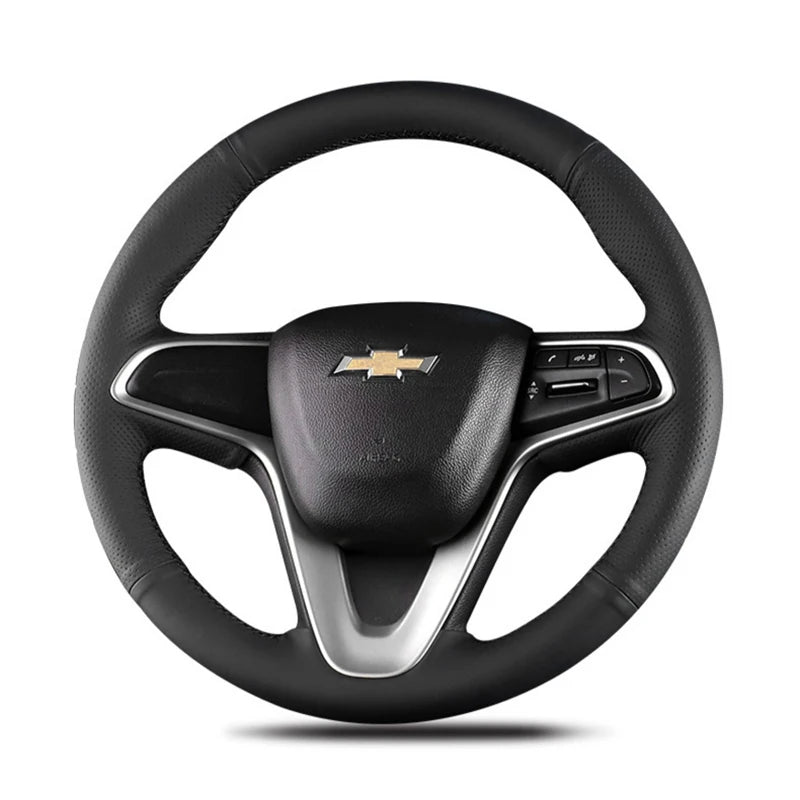Hand Stitched Leather Steering Wheel Cover For Chevrolet Aveo Cavalier Sail Lova 2015-2017