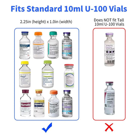 18 Slots Insulin Fridge Holder Vial Case - Secure Storage