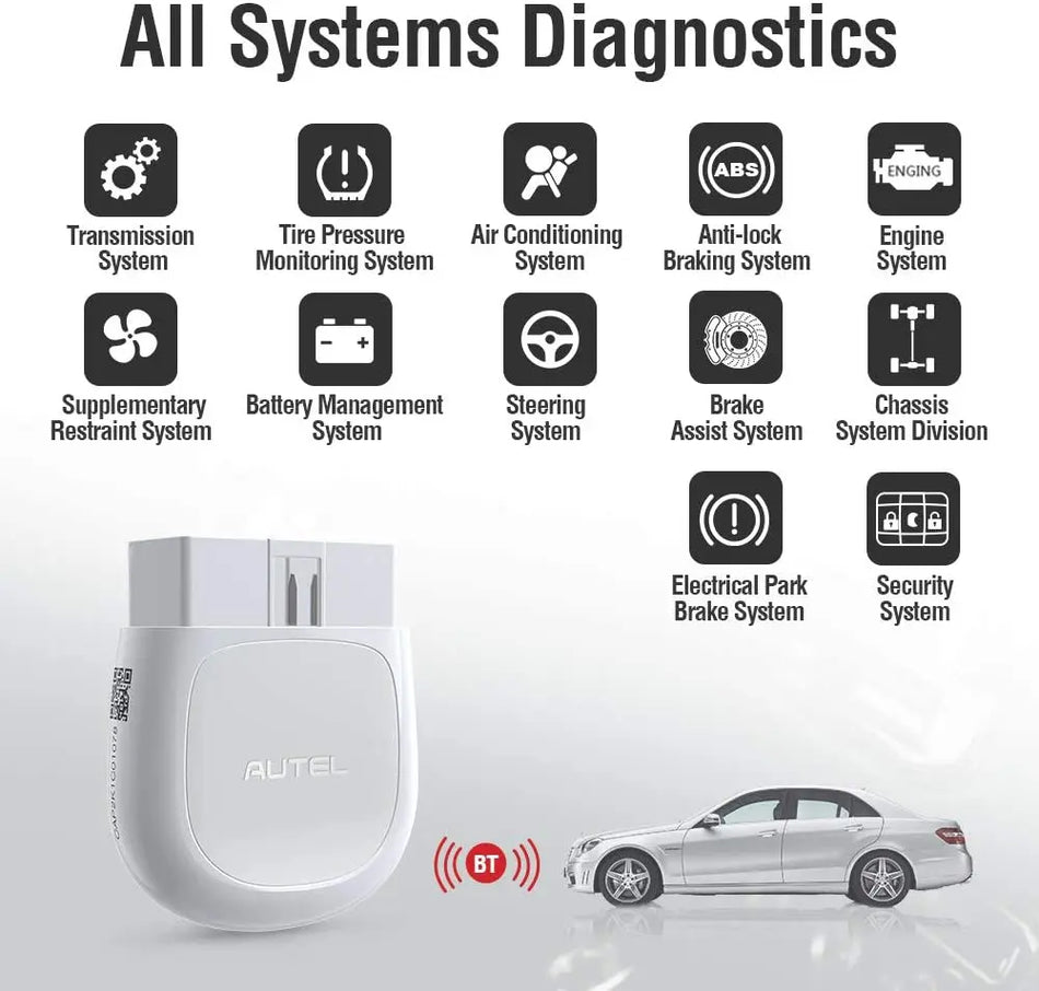 Автел МаксиАП AP200 Bluetooth OBD2 Четец на кодове, Пълна система за диагностика
