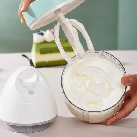 USB Rechargeable Electric Milk Frother Whisk For Cream Green