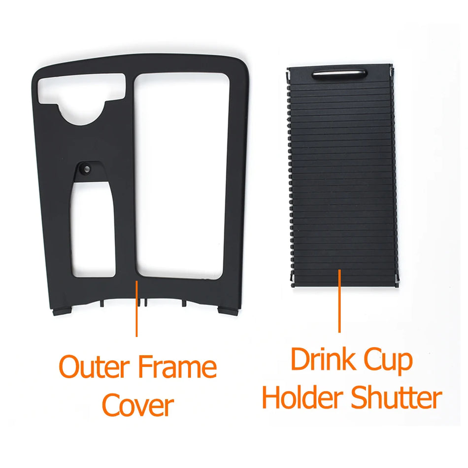 Central Console Cup Holder Cover Carbon Fiber Finish for Mercedes-Benz W204 W212 W207