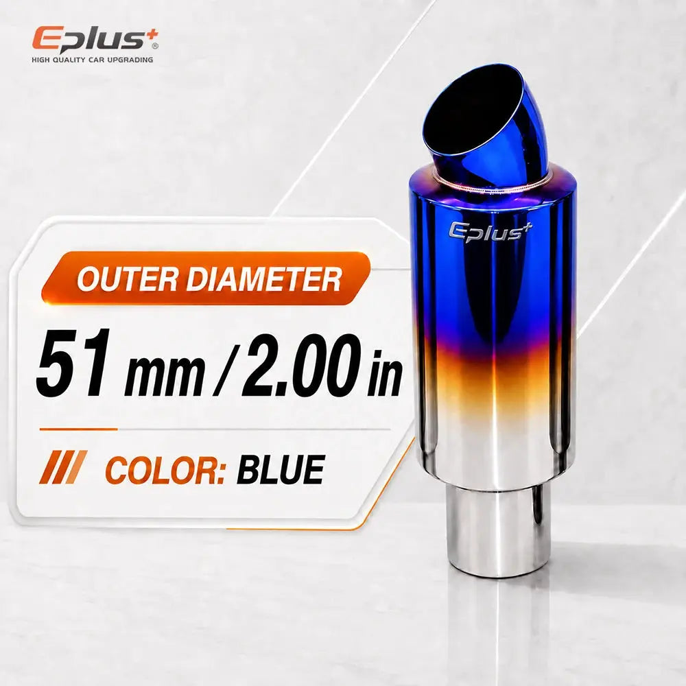 EPLUS Universal Car Stainless Steel Exhaust Muffler Tip Car Exhaust Resonator Inlet 51/63/76mm by InterCyprus Trading Ltd
