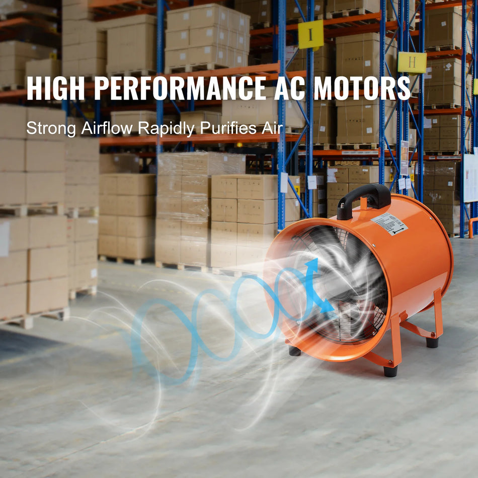Ventilatore di scarico industriale da 8 pollici 230W portatile in PVC