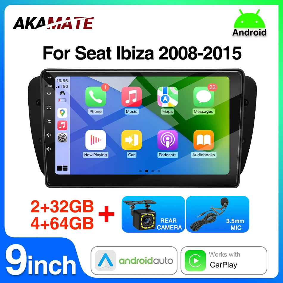 9Inch Car Radio Seat Ibiza MK4 6J - CarPlay Android Auto