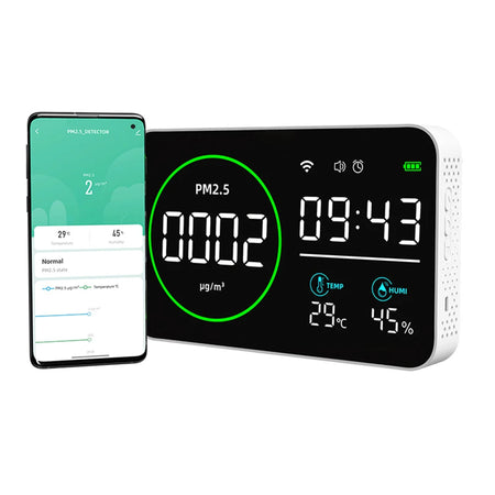 4 In1 WiFi Air Quality Monitor CO2 PM25 &ndash; Alarm Clock PM2.5 With WIFI