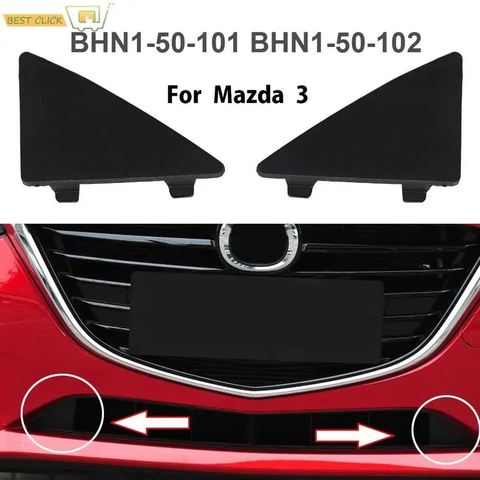 Auto Front Bumper Cover Cap Lower Grille Triangle Trim For Mazda 3 Axela 2014 2015 2016 BHN1-50-101 BHN1-50-102 Tow Hook Caps by InterCyprus Trading Ltd
