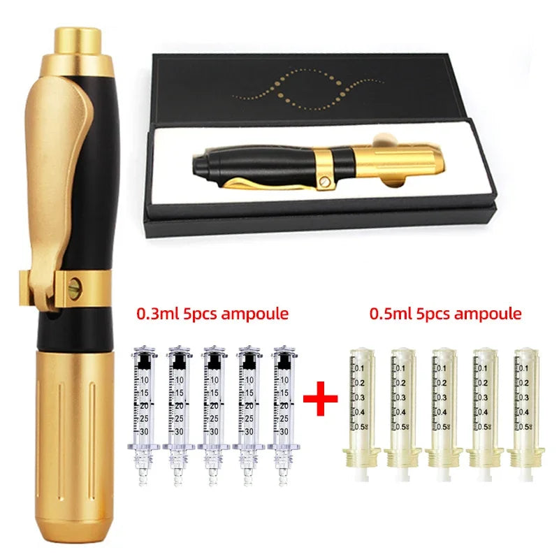 2 In 1 High Pressure Hyaluronic Pen - Anti Wrinkle Lifting Gold Set B