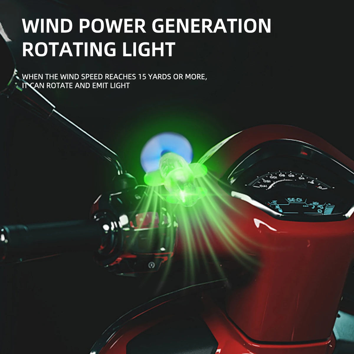 Wind Powered LED Motorcycle Strobe Lights &ndash; Creative Safety Decoration