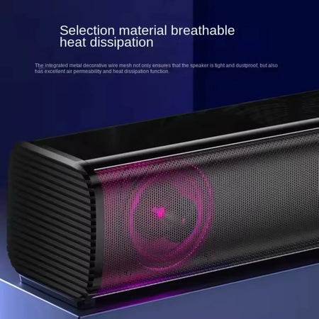 AULA N-170 Soundbar  Wired RGB Illuminated Computer Speaker with Powerful Subwoofer for PC TV 4D Surround Sound USB Multimedia