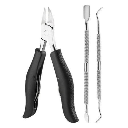 Nail Clipper Set For Ingrown Toenail &ndash; Podiatry Tool 3Pcs-Black