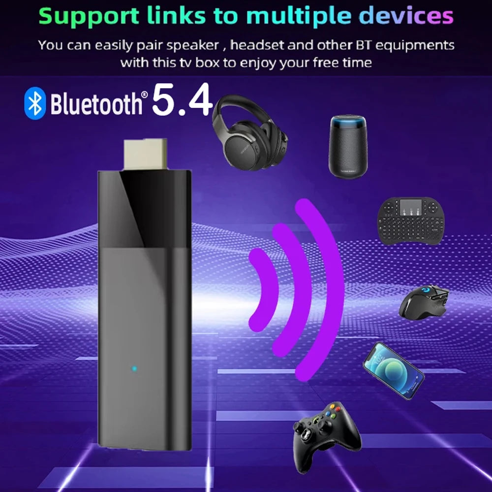 Mini Q12 8K Android TV Stick | Android 14 | Dual WiFi | Voice Remote