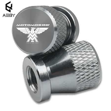 CNC Aluminium Motorcycle Valve Stem Caps - 2PCS Airtight Tyre Covers grey