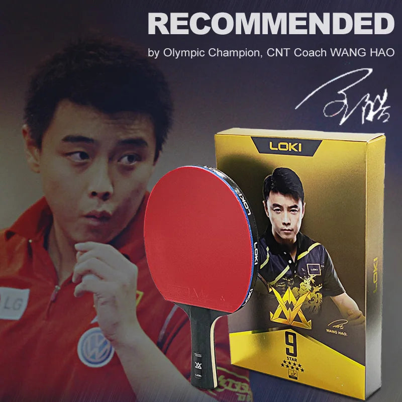 Sticky Table Tennis Racket LOKI ARTHUR 9 Star Table Tennis Racket Carbon Offensive Lightweight ...