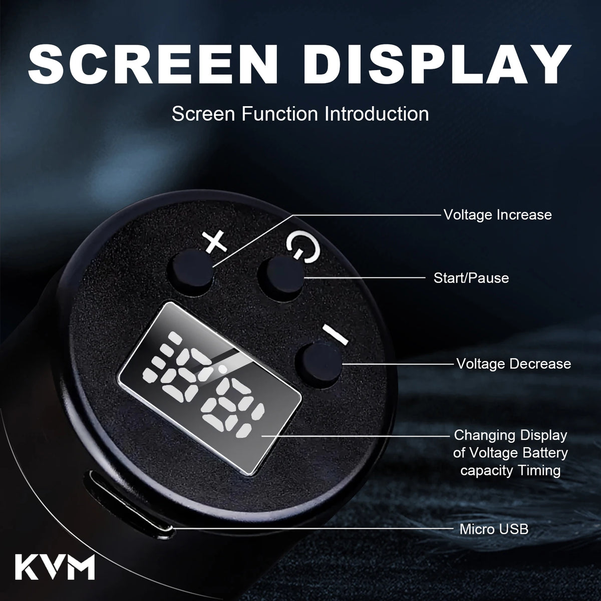 KVM Wireless Tattoo Machine &ndash; Portable 1500mAh Battery