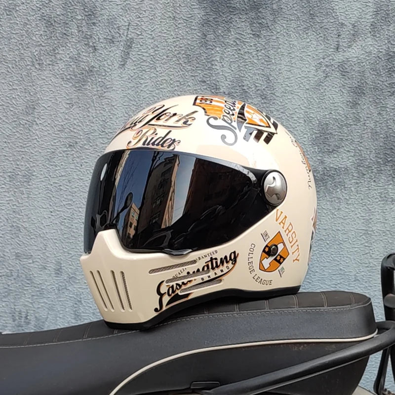 ORZ Full Face Modular Helmet Vintage Chopper &ndash; DOT Approved