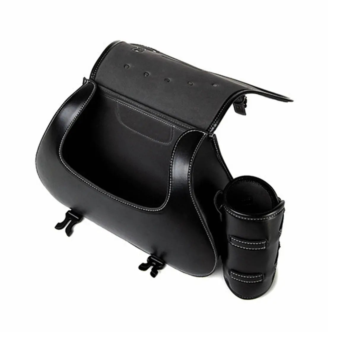 2Pcs Universal Motorcycle Retro Tool Bag PU Leather Saddlebag Motorcycle Saddlebag Side Bag Punk Style Moto Bag Multifunctional by InterCyprus Trading Ltd