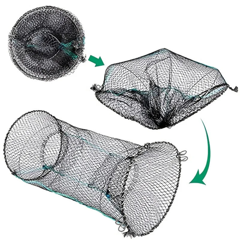 Portable Foldable Crab Trap Net for Fishing - Collapsible Shrimp &amp; Lobster Cage