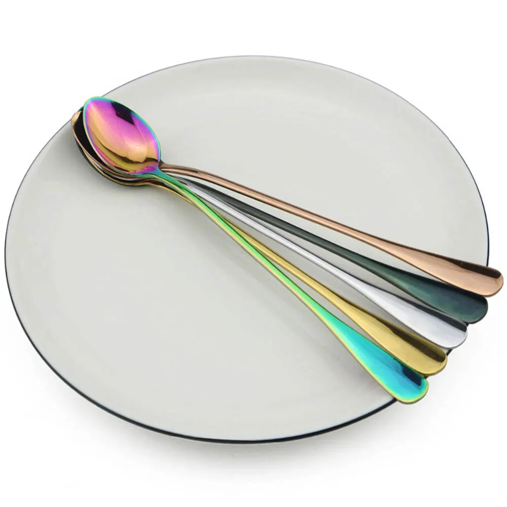 Colorful Long Handled Teaspoons &ndash; Versatile Stainless Steel Cutlery