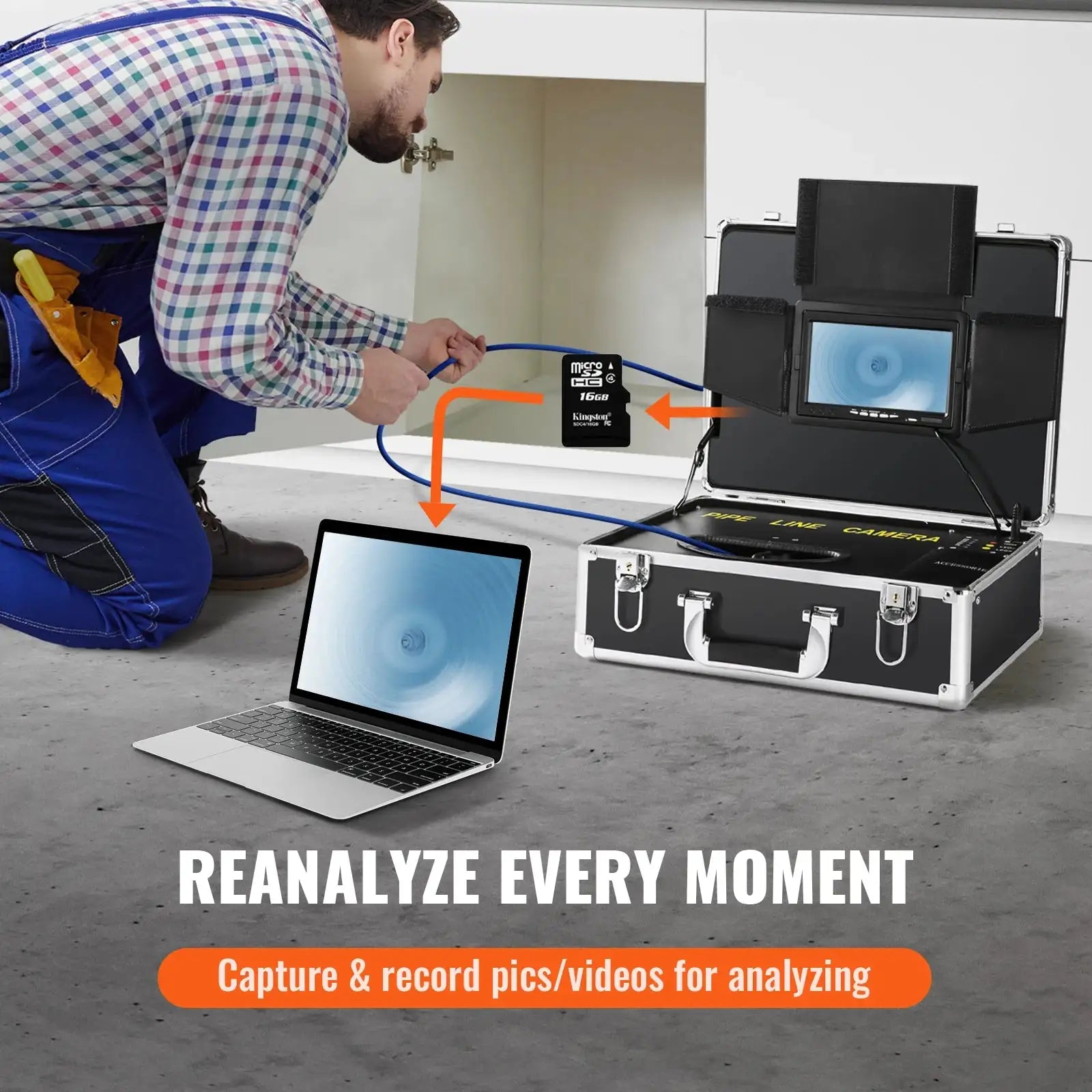 7 Inch Sewer Camera DVR Waterproof Pipeline 12LEDs