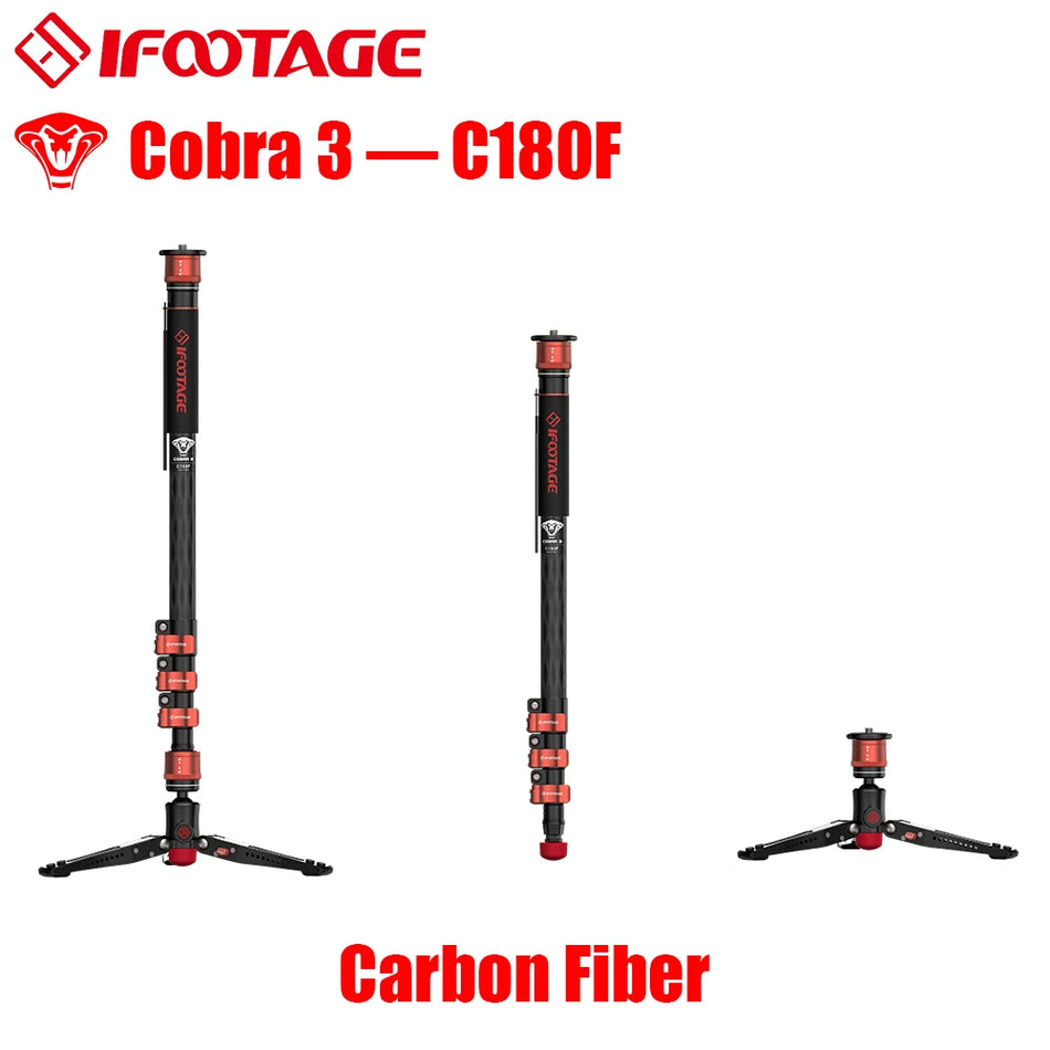 Ifootage Cobra 3 C180F Monopod 71In Carbon Fiber &ndash; Stable