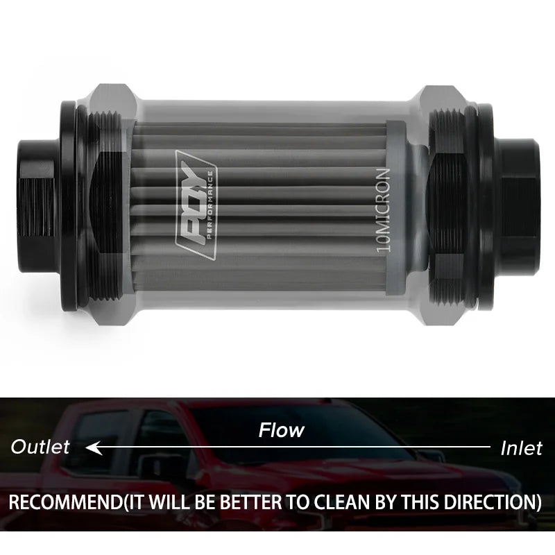 Fuel Filter Assembly for Dodge Durango WD 3rd Gen and Jeep Grand Cherokee WK2 11-On Stainless Steel 10/100 Micron