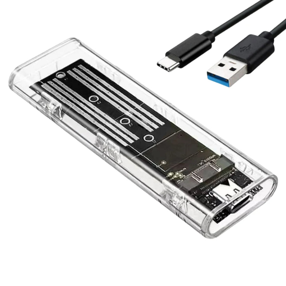 Şeffaf M2 NGFF SATA SSD Kılıfı USB Type C 10Gbps 2230