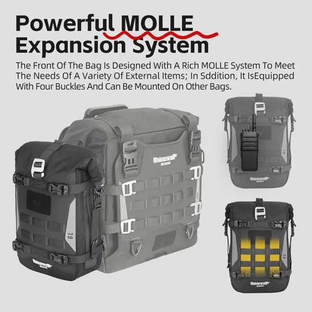 Rhinowalk Motorcycle Bumper Edge Bag 6L Waterproof Motor Crash Bar Bag With Support Board Back Panner Side Bag Molle System by InterCyprus Trading Ltd
