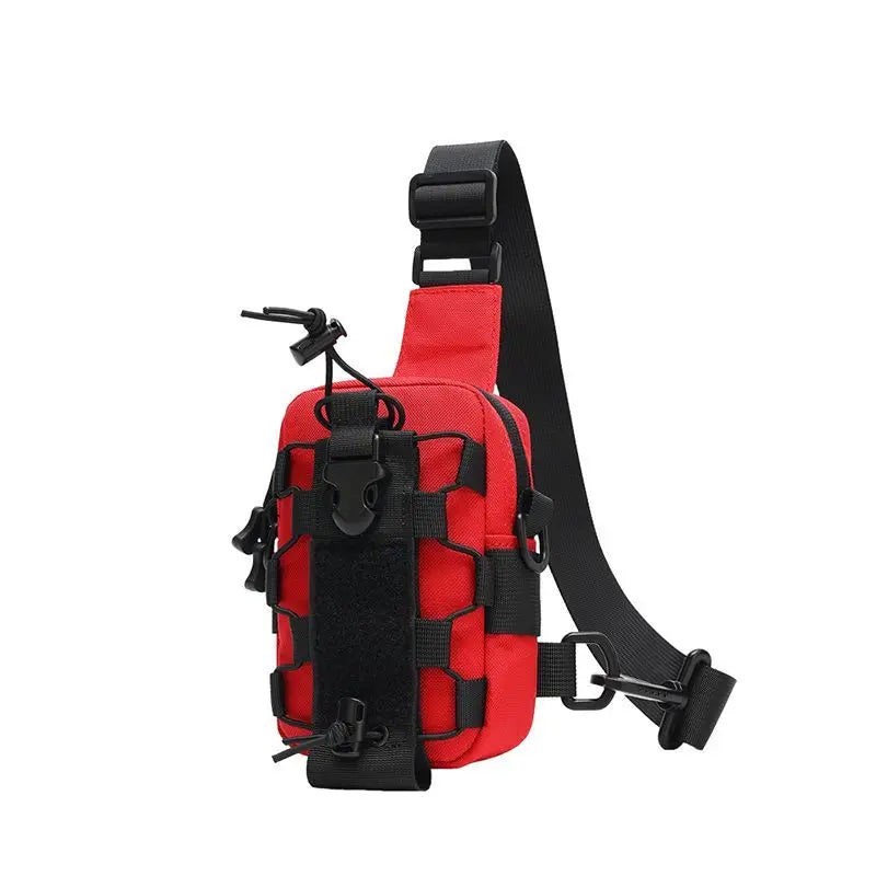 Tactical Sling Front Chest Bag &ndash; Water Bottle Pouch Red