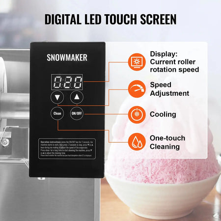 Commercial Air Cooled Snowflake Ice Machine Stainless Steel