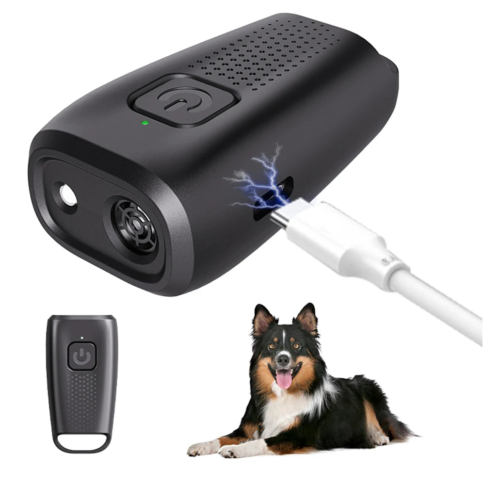Type-C Mini Ultrasonic Dog Trainer &ndash; LED Flashlight black