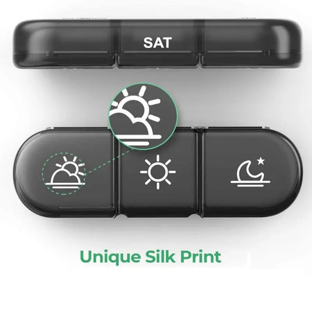 Large 7-Day Pill Organizer with 21 Grids for Vitamins &amp; Medicine, Portable and BPA-Free