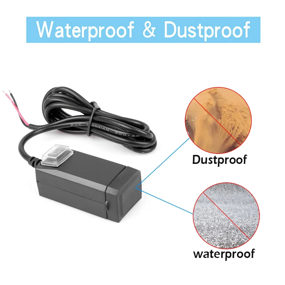 Soporte de carga rápida USB para motocicleta con puertos dobles 12V impermeable ABS