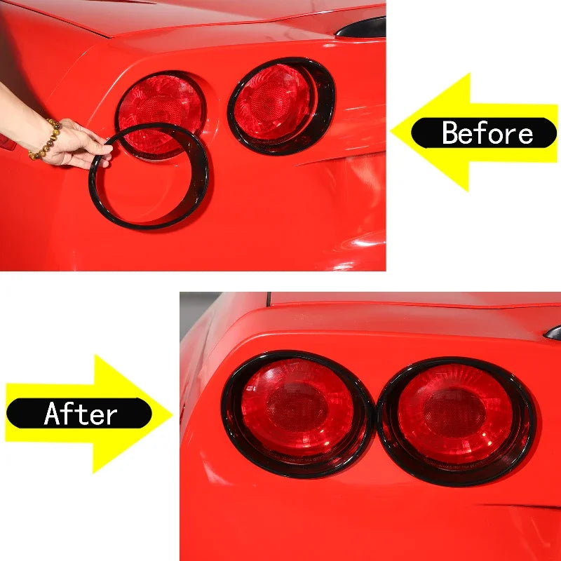 Наклейка на ободок заднего фонаря Chevrolet Corvette C6, черный ABS