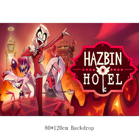 Hazbined Birthday Party Decoration Set with Balloons, Banner, and Cake Topper 1set C / Other / CHINA