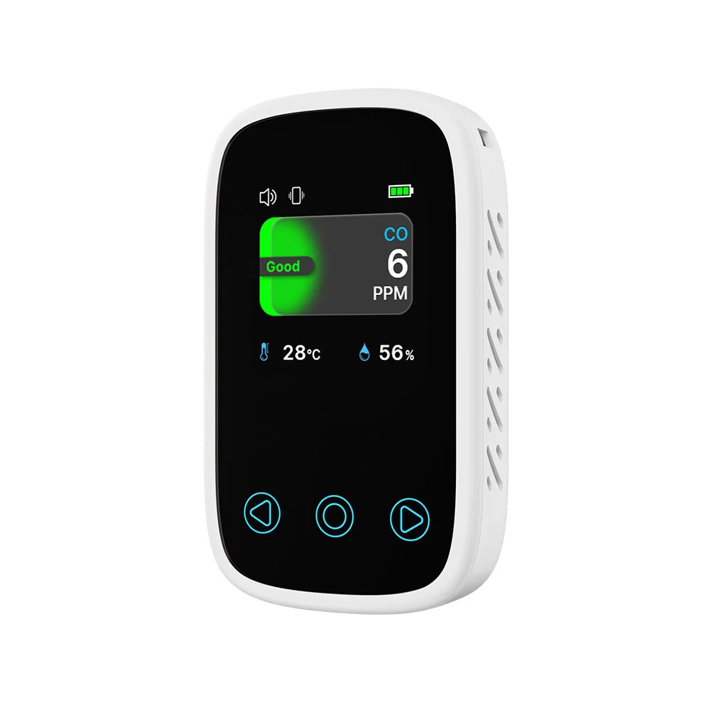 Mini 3 In 1 Air Quality Tester - LCD CO Temp HUMI Meter White