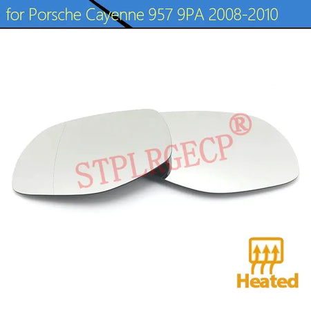 Driver Passenger Rearview Side Mirror Lens Door Wing Mirrors Glass with Heating for Porsche Cayenne 957 9PA Facelift 2008-2010 by InterCyprus Trading Ltd