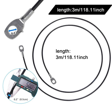 Heavy Duty Fitness Pulley Cable for Home Gym - 98/118 Inch, Durable Accessory 3m