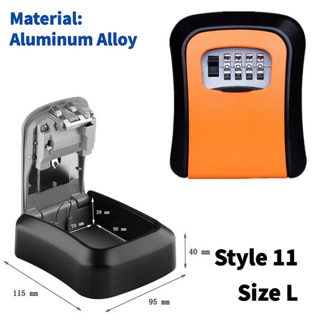 Wall Mount Key Storage Secret Box &ndash; 4 Digit Combination Lock Style 11