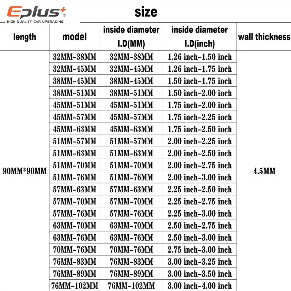 EPLUS Universal Silicone Tubing Hose 45 Degree Reducer For Intercooler Turbo
