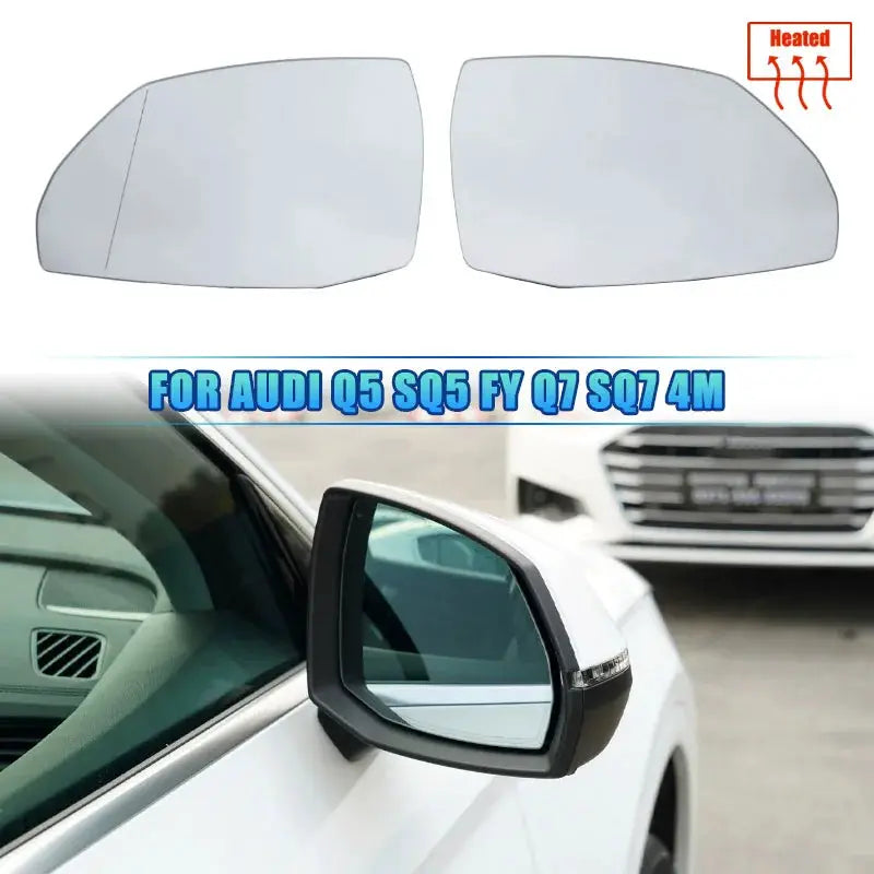 1 Pair Wing Mirror Glass Heated Driver Passenger Side For Audi Q5 Q5L SQ5 FY 2018-2023 Q7 SQ7 4M 2018-2022 Accessories by InterCyprus Trading Ltd